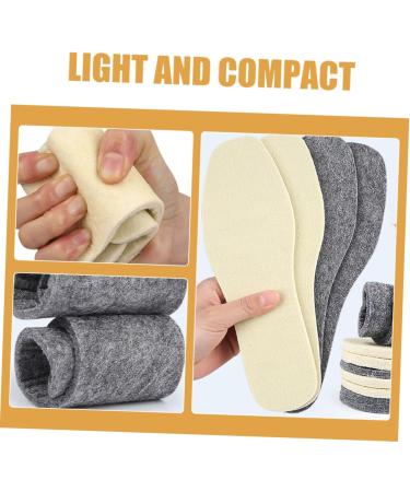 NOLITOY Wool Insoles for Men & Women - 6 Pairs Winter Warm Shoe Inserts - Comfortable Wool Felt Boot Insoles - Perfect for Sports Shoes - 25x8.5cm - Buy Online on GoSupps.com