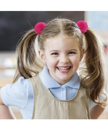 4 Pairs Fur Hair Bobbles for Girls Cute Hair Ties with Fur Ball Elastic Ponytail Holders Hair Band for Girls Hair Accessories - Buy Online on GoSupps.com
