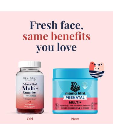 Best Nest Wellness Mama Bird Gummy Prenatal Vitamins with Methylfolate - Vegan Whole Food Blend - 60 Ct - Includes Healthy Pregnancy Secrets - Buy Online on GoSupps.com