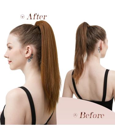 FESHFEN Straight Drawstring Ponytail Extension Natural Synthetic Long Pony Tails Hairpieces Clip in Ponytails Extensions for Women Girls Medium Brown 12 inch 12 Inch (Pack of 1) Medium Brown 6#-Drawstring - Buy Online on GoSupps.com