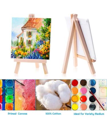 Mini Canvases 18 Pack with Mini Easel - 4x4 Inches Painting Kit for Kids & Teens - Acrylic, Oil, Watercolor - Art Canvases Set - Buy Online on GoSupps.com