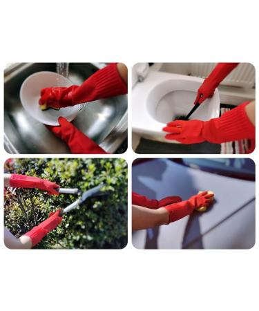 3 Pairs Heavy Duty Rubber Gloves - Extra Long Cuffs, Non-Slip Grip, Size S - Buy Online on GoSupps.com