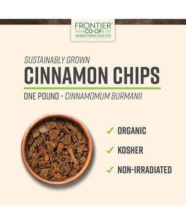 Frontier Co-op Organic Cinnamon Chips 1lb - Premium Quality for Baking and Cooking - Buy Online on GoSupps.com