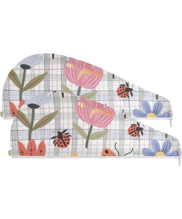 Super Absorbent Flower Hair Towels - 2 Pack Quick Dry Turbans for Women & Girls - Buy Online on GoSupps.com