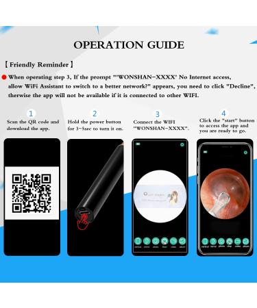 Wireless Ear Wax Removal Camera Kit for iPhone, iPad & Android - Ear Cleaner Tool with Light and 6 Pcs Ear Set - Buy Online on GoSupps.com