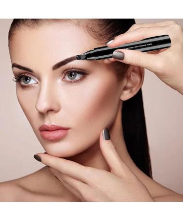 Eyebrow Pencil Eyebrow Makeup Eye Brow Pencils for Women with 4 Fork Tip Like Natural Brows Eyebrow Pen Eye Brow Pencils (Black) - Buy Online on GoSupps.com
