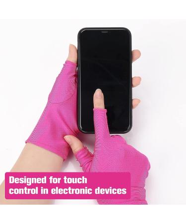 Sibba UV Gloves for Nails Art - Fingerless Gel Polish Manicure Care Hand Protector (Rose Red) - Buy Online on GoSupps.com