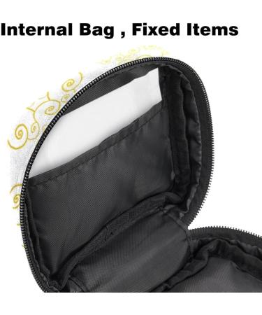Women s Travel Makeup & Menstrual Cup Organizer - Large Capacity Storage Pocket with Gold Abstract Pattern | 4.7x6.6x6.6 in - Buy Online on GoSupps.com