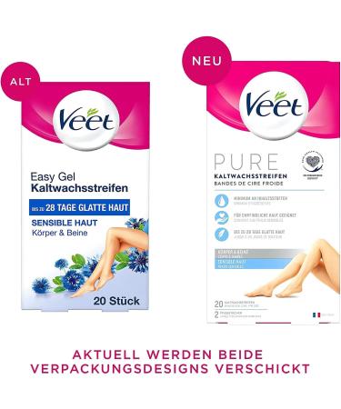 VEET Hair Removal Duo: Pure Cold Wax Strips & Multi-Benefit Oil - 20 Strips + 100ml for Body & Legs | Smooth Skin & Wax Residue Removal - Buy Online on GoSupps.com