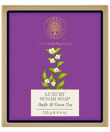 Forest Essentials Oudh and Green Tea Luxury Sugar Soap 125g