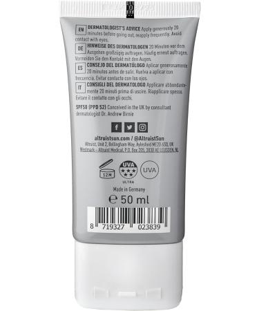 Altruist Dermatologist Sunscreen Fluid SPF50 - Premium Face Protection by Dr. Andrew Birnie - Buy Online on GoSupps.com