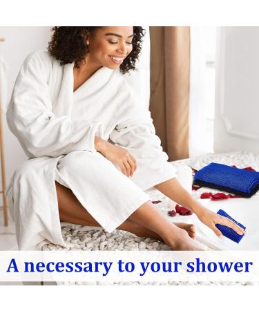 2 Piece African Body Peeling Sponge Set - Blue & Black - Exfoliating Bath & Shower Cloth for Smooth Skin | International Shipping - Buy Online on GoSupps.com