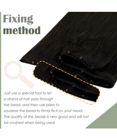 LAAVOO Micro Weft Extensions | Real Hair Black Micro Bead Extensions | 12-Inch Invisible Weft 50g #1B Color - Buy Online on GoSupps.com