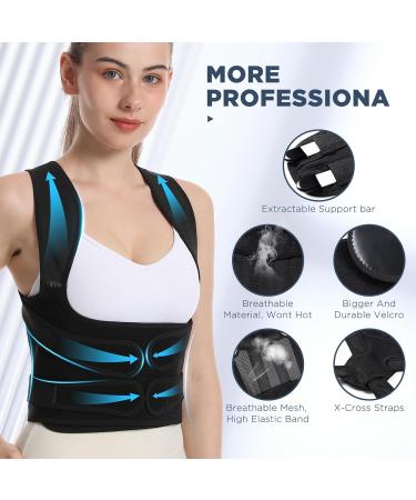 KKM Back Brace Posture Corrector for Scoliosis & Hunchback - Adjustable Neck & Back Support for Women & Men (Medium 31-38 Inch - Buy Online on GoSupps.com