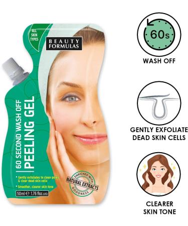 Beauty Formulas 60 Second Wash Off Peeling Gel 50ml - Buy Online on GoSupps.com