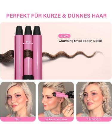 Janelove 13mm Mini Curling Iron for Short Hair - Travel-Friendly Beach Waves & Small Curls Pink | 200 C Wave Iron - Buy Online on GoSupps.com