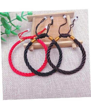 CALLARON 24 pcs Fashion Friendship Women's Wave Bracelet Bead Lucky Bangles Bracelets for Women Bracelet line red Bracelet Hand Strap Accessories Year of Birth Lucky Bracelet 12cm Black - Buy Online on GoSupps.com
