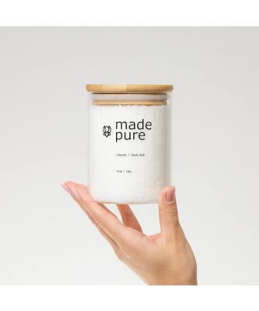 Made Pure Epsom Salt with Essential Oils Relaxing and Soothing 18oz White Bath Salts in Luxurious Glass Bottle with Wooden Lid - Buy Online on GoSupps.com