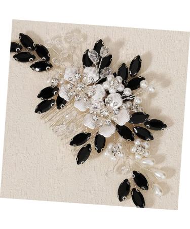 Housoutil Pearl Flower Comb Hair Combs for Wedding Crystal Hair Charms Rhinestone Hair Accessories Black Hair Accessories Plush Purse Bra Extenders Rhinestones Manual Hair up Bride - Buy Online on GoSupps.com