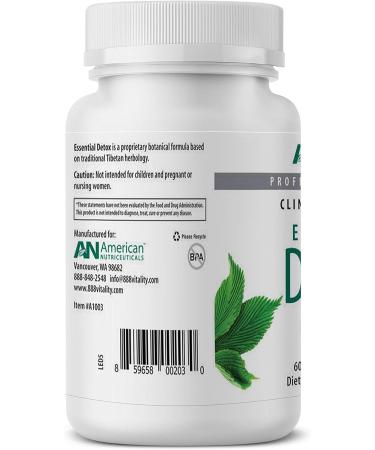 American Nutriceuticals Essential Detox - 60 Vegetarian Capsules for Whole Body Cleanse and Renewal - Buy Online on GoSupps.com