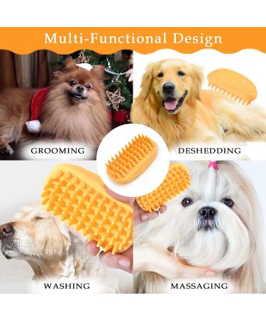 Silicone Dog Grooming Brush | Pet Shampoo Bath Brush | Anti-Skid & Soothing Massage | Rubber Comb | Bath Dog Brush - Buy Online on GoSupps.com