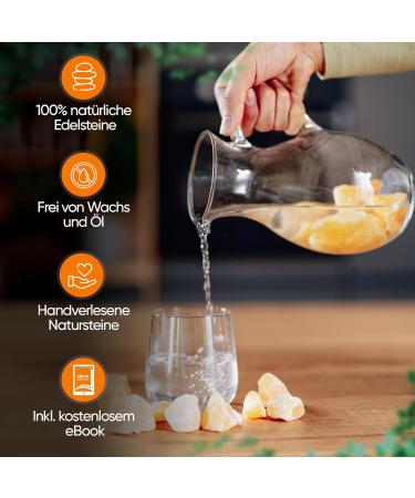 Puraja Orange Calcite Gemstones Set | Natural Premium Raw Stones for Healing Water & Chakra | Varten 350g Pure Crystals - Buy Online on GoSupps.com