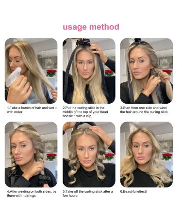 Ailevant Heatless Curling Rod Headband - Long Hair Curler for Natural Waves - No Heat Hair Rollers for Overnight Heatless Curls - Pink - Buy Online on GoSupps.com