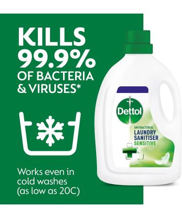 Dettol Sensitive Laundry Cleanser Antibacterial Dermatologically Tested 1.5L Pack of 2 - Buy Online on GoSupps.com