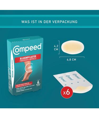Compeed Blister Plaster Medium - Hydrocolloid Heel Blister Protection Pack of 6 | Fast International Shipping - Buy Online on GoSupps.com