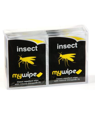 MYWIPE Individual Insect Repellent with Natural Citrepel 75 Wipes *New DEET Free Formula* (20) 20 Count (Pack of 1)