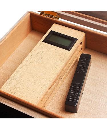 Black Piano Finish Humidor Glass Top Cedar Humidor with Digital Hygrometer Humidification and Accessory Divider - Buy Online on GoSupps.com
