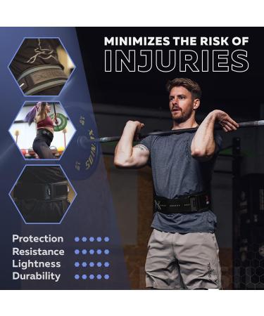PICSIL Lumbar Belt for Weight Lifting | Ideal for Squats & CrossFit | Adjustable & Patch-Compatible | 3 Colors & 5 Sizes - M Navy Blue - Buy Online on GoSupps.com