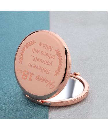 KUIYAI Happy 18th Birthday Makeup Mirror - Believe In Yourself Others Will Follow | Birthday Party Favors UK - Buy Online on GoSupps.com