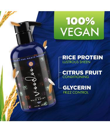 VOODOO Blue Hair Paint (Serenity) 8 Oz | Vegan & Cruelty-Free Temporary Hair Dye | Bright Vivid Color | Ammonia Sulfate & Paraben-Free Semi-Permanent Hair Color - Buy Online on GoSupps.com