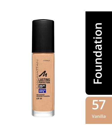 Manhattan Lasting Perfection 25H Makeup - Vanilla 57 Moisturizing Foundation for Flawless Complexion | Long-Lasting High Opacity 30ml - Buy Online on GoSupps.com
