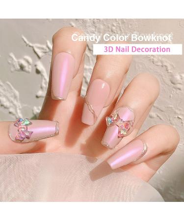 3D Acrylic Butterfly & White Flowers Nail Charms | Crystal Rhinestones for Nail Art & Jewelry Crafting - Buy Online on GoSupps.com