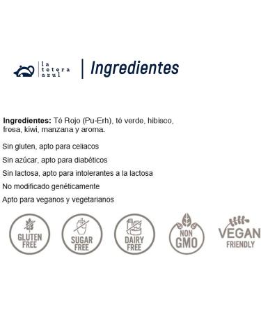  LATETERAZUL LA TETERA AZUL Pu Erh Premium Red Tea with Hibiscus Strawberry Kiwi and Apple Slimming Infuser 20 Pyramid Pot - Buy Online on GoSupps.com