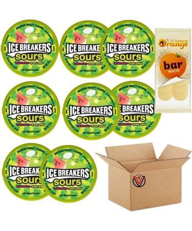 Ice Breakers Fruit Sours Sugar Free 8 x 42g packs Full Box + Terry's White Chocolate Orange Sharing Bar 85g | VIMIX - Buy Online on GoSupps.com