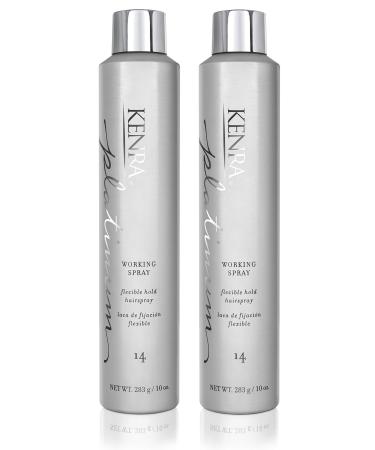 Kenra Platinum Working Spray 14 | Flexible Hold Hairspray | Fast-Drying Non-Sticky | Creates Volume & Texture | Leaves Hair With Frizz-Free Shine | All Hair Types 50% VOC 10 Ounce (Pack of 2)