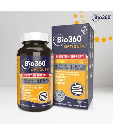 Natures Aid Bio360 OptiGUT-C Digestion Support Powder - 15 Billion Bacteria - 120g - Buy Online on GoSupps.com