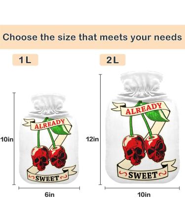 Buy Naanle Cherry Skull Heat Bottle - 1L Transparent Hot Water Bottle for Pain Relief & Cold Therapy - International Shipping Available - Buy Online on GoSupps.com