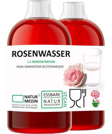 Buy 2 000 ml 100% Natural Rosa Damascena Food Rose Water - Additive-Free - NATURMEDIN | International Shipping Available - Buy Online on GoSupps.com