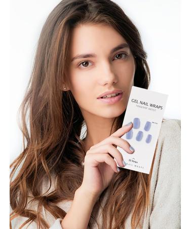 Kalolary 32PCS Cured Gel Nail Polish Strips Adhesive Full Wrap Gel Nail Art Sticker Waterproof Gel Nail Wrap Stickers with Nail File and Stick(UV/LED Lamp Required) (Grey) - Buy Online on GoSupps.com