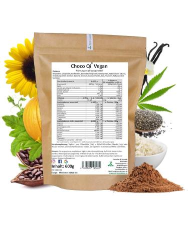  Microflorana Choco Qi Vegan 600 g Vegetable Protein Low Carb BCAA 2:1:1 Protein Powder Protein Chocolate Sunflower Protein Hemp Protein Pumpkin Protein Proteins - Buy Online on GoSupps.com