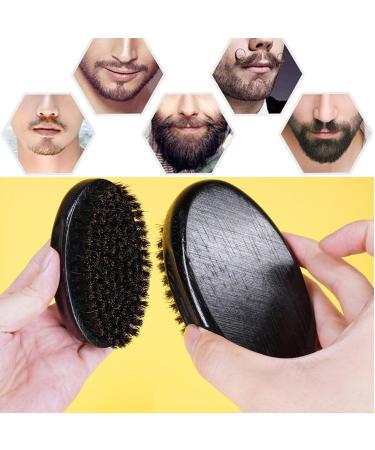 Beard Brush for Men & Beard Comb Set Scissors Grooming Kit Natural Boar Bristles with Black Walnut Wood Dual Action Wood Comb for Grooming Beards and Mustaches for Christmas Gift (Black) - Buy Online on GoSupps.com