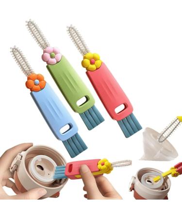 3 in 1 Cup Lid Cleaning Brush Multifunctional Crevice Cleaning Brush for Gap Tight Spaces Cup Portable Bottle Cleaner Brush 3 Pcs