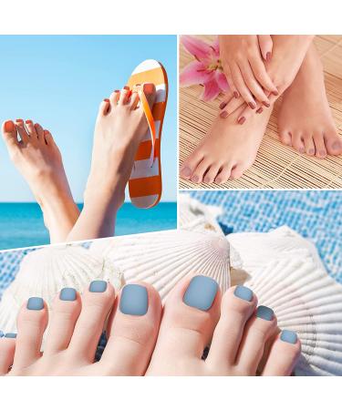 336 PC Matte Short Square False Toe Nails Set - Glue-on Full Cover Fake Toe Nails - Solid Colors for Women & Girls - Buy Online on GoSupps.com