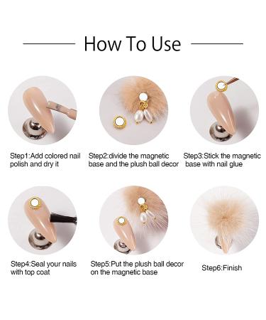 Detachable Nail Art Fluffy Pom Balls - 20pcs Magnetic Base Plush Faux Fur Balls for Elegant 3D Nail Design - Nail Accessories with Pearl Pendants - Buy Online on GoSupps.com
