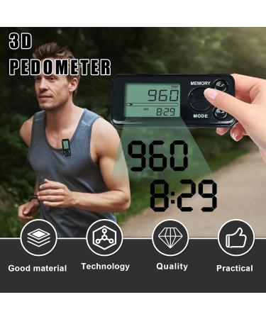 Delamiya Exact Pedometer - Simple 3D Step Counter for Men Women & Children | Clip-On Distance & Calorie Tracker Without App or Bluetooth - Buy Online on GoSupps.com