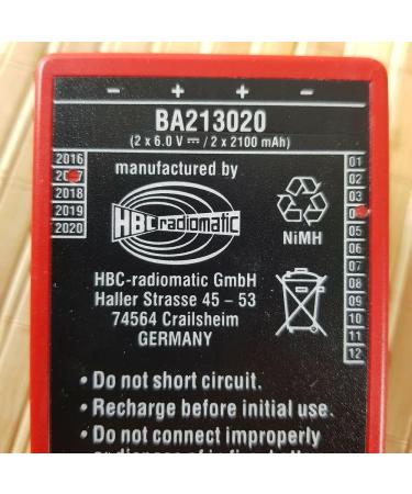 Rechargeable BA213020 6V Ni-Mh Battery - 2100mAh for HBC Crane Remote Control & Pump Trucks | International Shipping Available - Buy Online on GoSupps.com